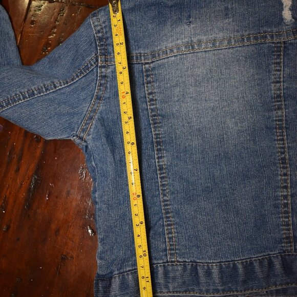 Girls Denim Jacket Hooded Size 3T Fur Collar - Picture 14 of 15